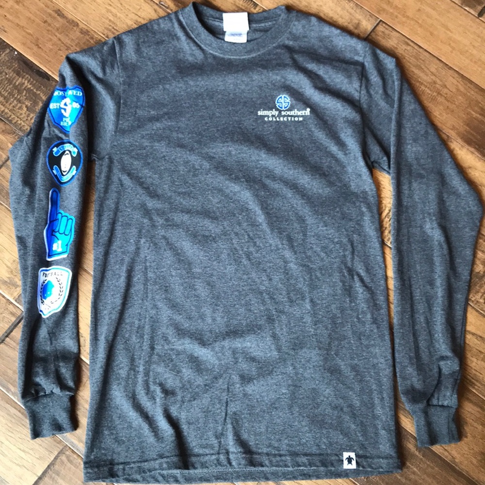 Simply Southern long sleeve Football tee Sm
